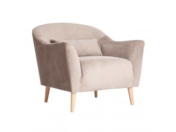 Sillón escandinavo con patas de madera pino