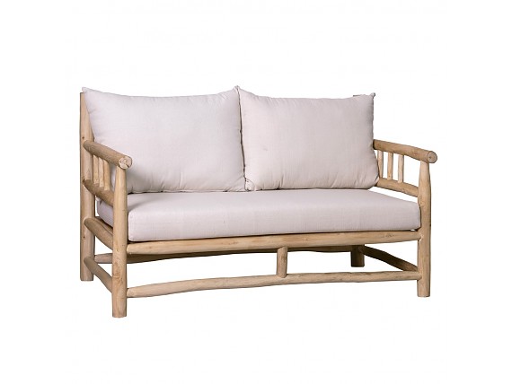 Sofá madera de Teka dos plazas