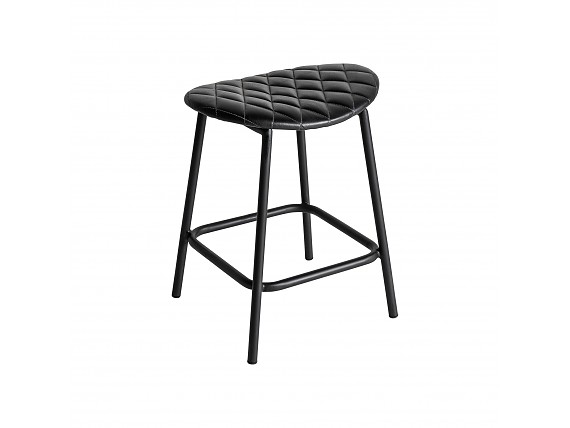 Taburete asiento piel y patas hierro