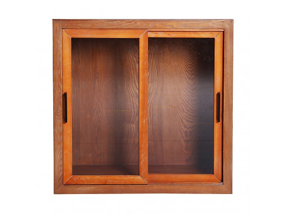 Vitrina de puertas correderas de madera colonial