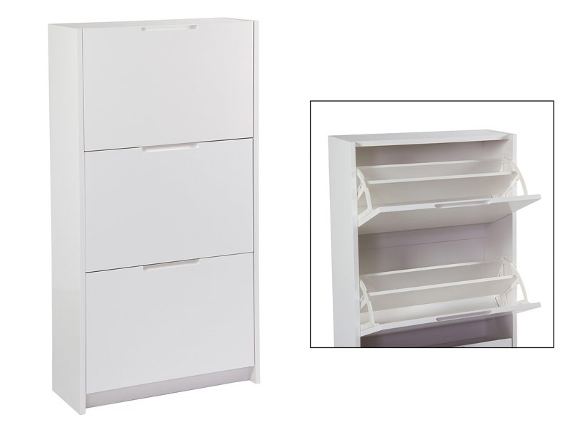 Hogar: Mueble Zapatero Alto Lacado Blanco