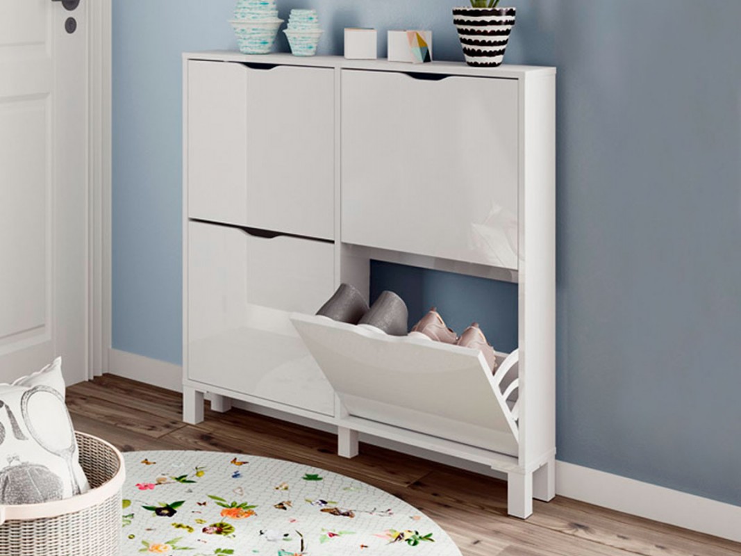 Zapatero nórdico poco fondo Armario zapatero estrecho